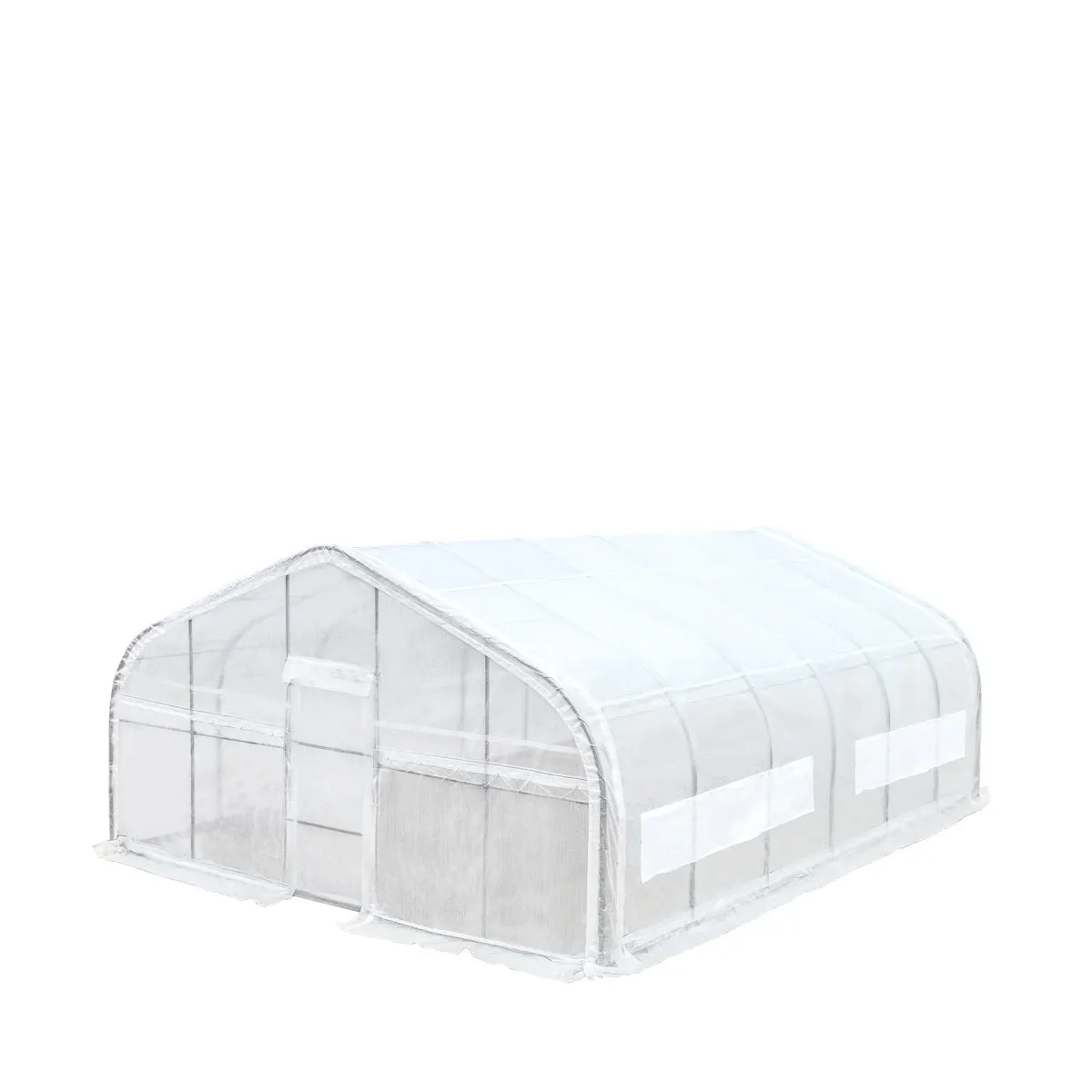 TMG Industrial 20’ x 30’ Tunnel Greenhouse Grow Tent w/12 Mil Ripstop Leno Mesh Cover, Cold Frame, Roll-up Windows, Peak Ceiling Roof, TMG-GH2030