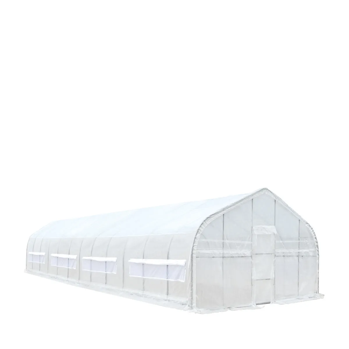 TMG Industrial 20’ x 60’ Tunnel Greenhouse Grow Tent w/12 Mil Ripstop Leno Mesh Cover, Cold Frame, Roll-up Windows, Peak Ceiling Roof, TMG-GH2060