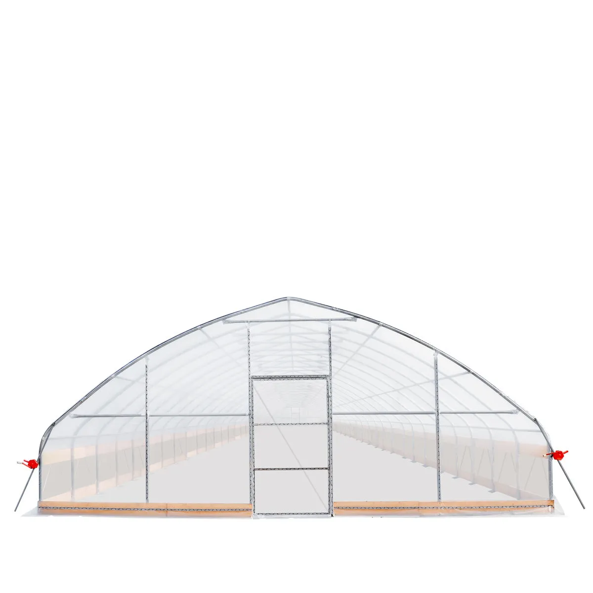 TMG Industrial 25’ x 100’ Tunnel Greenhouse Grow Tent w/6 Mil Clear EVA Plastic Film, Cold Frame, Hand Crank Roll-Up Sides, Peak Ceiling Roof, TMG-GH25100