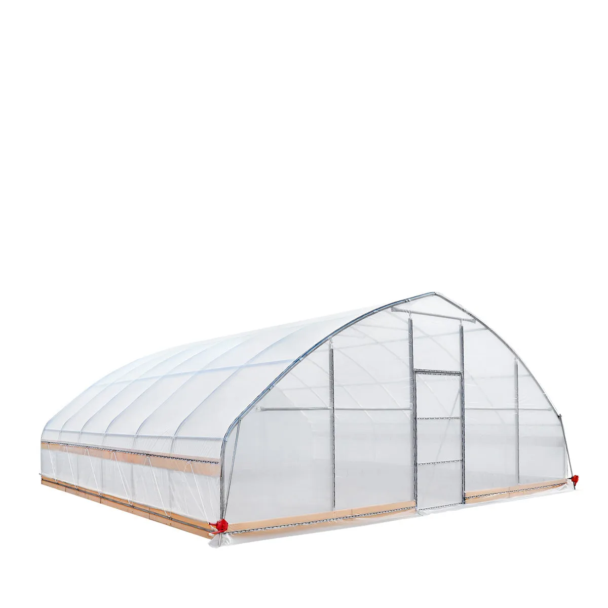 TMG Industrial 25’ x 25’ Tunnel Greenhouse Grow Tent w/6 Mil Clear EVA Plastic Film, Cold Frame, Hand Crank Roll-Up Sides, Peak Ceiling Roof, TMG-GH2525