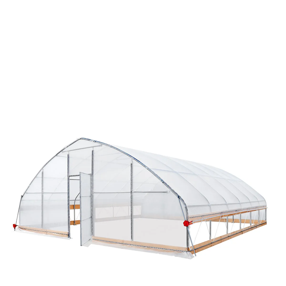 TMG Industrial 25’ x 25’ Tunnel Greenhouse Grow Tent w/6 Mil Clear EVA Plastic Film, Cold Frame, Hand Crank Roll-Up Sides, Peak Ceiling Roof, TMG-GH2525