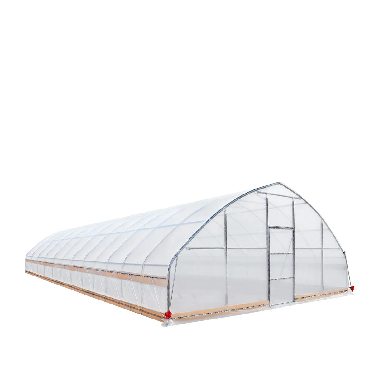 TMG Industrial 25’ x 50’ Tunnel Greenhouse Grow Tent w/6 Mil Clear EVA Plastic Film, Cold Frame, Hand Crank Roll-Up Sides, Peak Ceiling Roof, TMG-GH2550