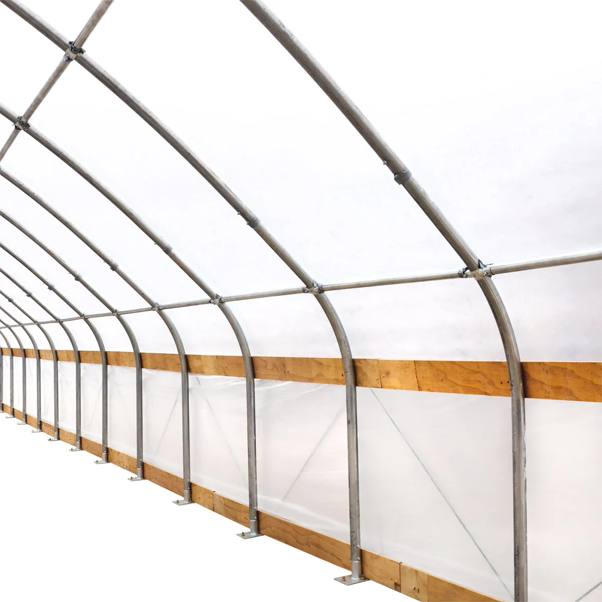 TMG Industrial 30’ x 100’ Tunnel Greenhouse Grow Tent w/6 Mil Clear EVA Plastic Film, Cold Frame, Hand Crank Roll-Up Sides, Peak Ceiling Roof, TMG-GH30100