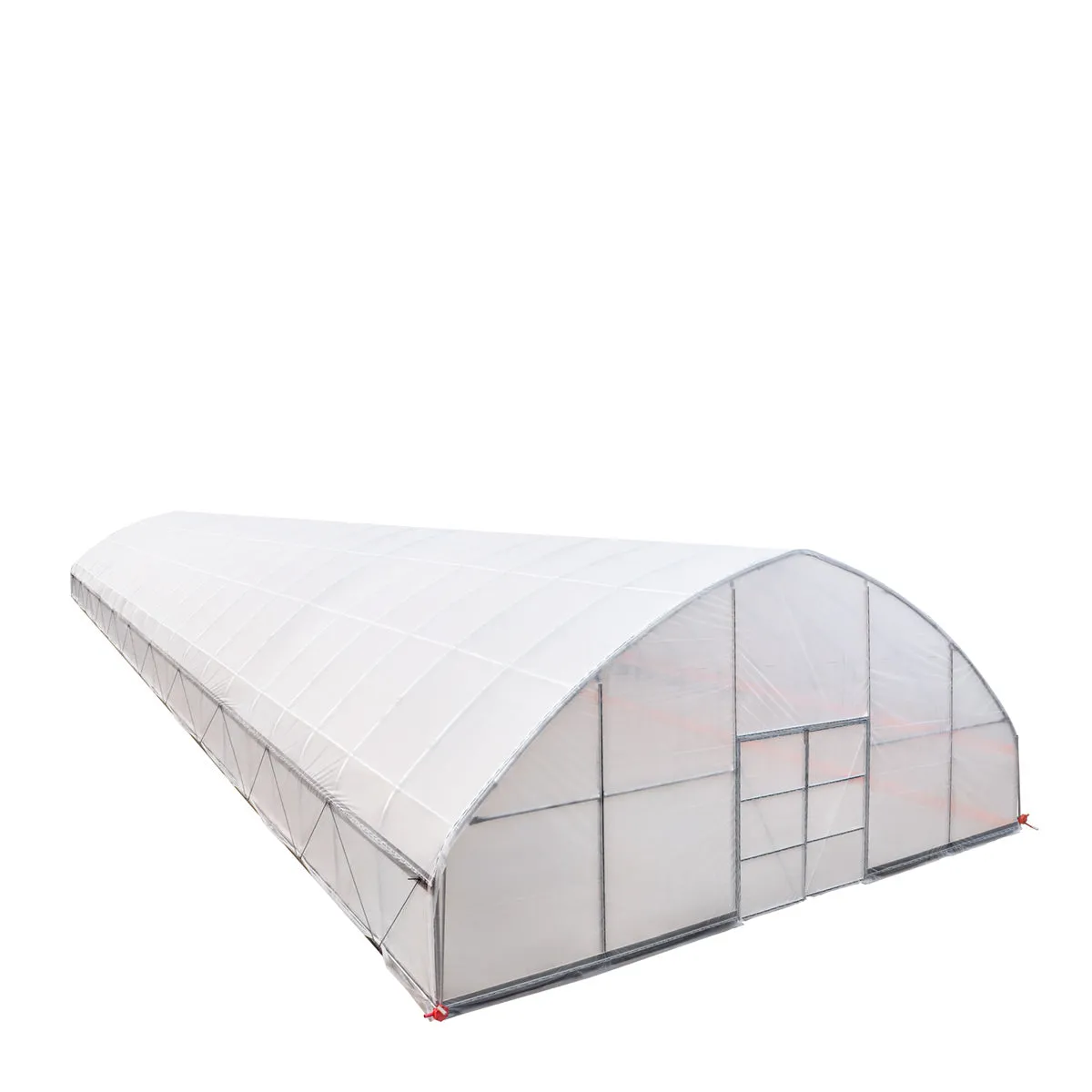 TMG Industrial 30’ x 100’ Tunnel Greenhouse Grow Tent w/6 Mil Clear EVA Plastic Film, Cold Frame, Hand Crank Roll-Up Sides, Peak Ceiling Roof, TMG-GH30100