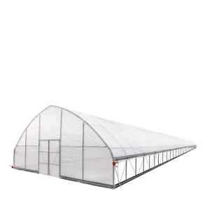 TMG Industrial 30’ x 120’ Tunnel Greenhouse Grow Tent w/6 Mil Clear EVA Plastic Film, Cold Frame, Hand Crank Roll-Up Sides, Peak Ceiling Roof, TMG-GH30120