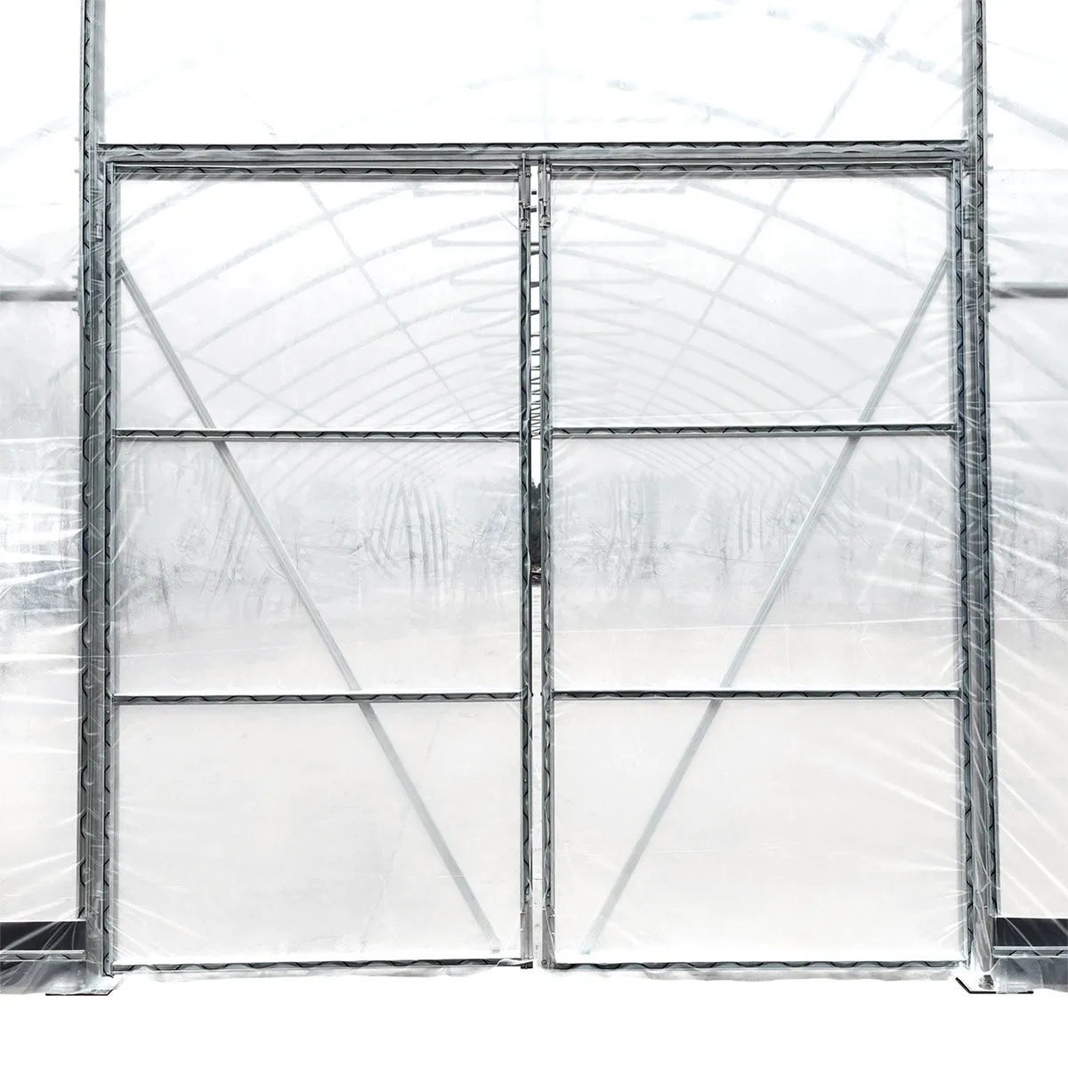 TMG Industrial 30’ x 120’ Tunnel Greenhouse Grow Tent w/6 Mil Clear EVA Plastic Film, Cold Frame, Hand Crank Roll-Up Sides, Peak Ceiling Roof, TMG-GH30120