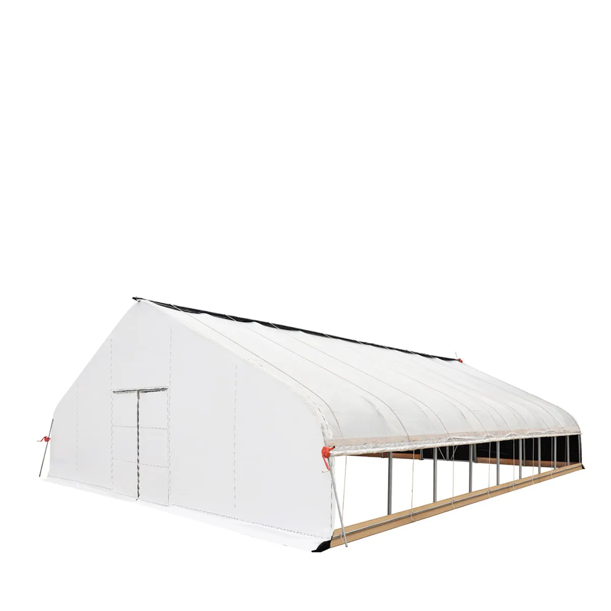 TMG Industrial Pro Series 30’ x 40’ Light Deprivation Two Layer Cover Greenhouse Grow Tent, 6-mil Blackout Tarp and Clear Film, Cold Frame, Hand Crank Roll-Up Sides, Peak Ceiling Roof, TMG-GHD3040