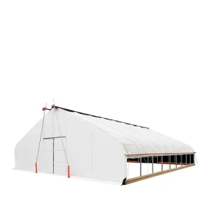 TMG Industrial Pro Series 30’ x 40’ Light Deprivation Two Layer Cover Greenhouse Grow Tent, 6-mil Blackout Tarp and Clear Film, Cold Frame, Hand Crank Roll-Up Sides, Peak Ceiling Roof, TMG-GHD3040