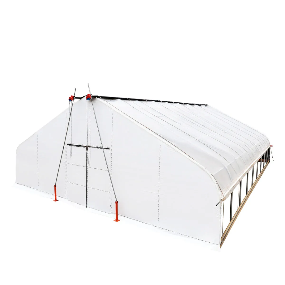 TMG Industrial Pro Series 30’ x 40’ Light Deprivation Two Layer Cover Greenhouse Grow Tent, 6-mil Blackout Tarp and Clear Film, Cold Frame, Hand Crank Roll-Up Sides, Peak Ceiling Roof, TMG-GHD3040