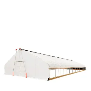 TMG Industrial Pro Series 30’ x 60’ Light Deprivation Two Layer Cover Greenhouse Grow Tent, 6-mil Blackout Tarp and Clear Film, Cold Frame, Hand Crank Roll-Up Sides, Peak Ceiling Roof, TMG-GHD3060