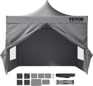 Vevor Pop-Up Canopy Gazebo Tent 10' x 10' Removable Sidewall with Bag UV Resistant Waterproof New